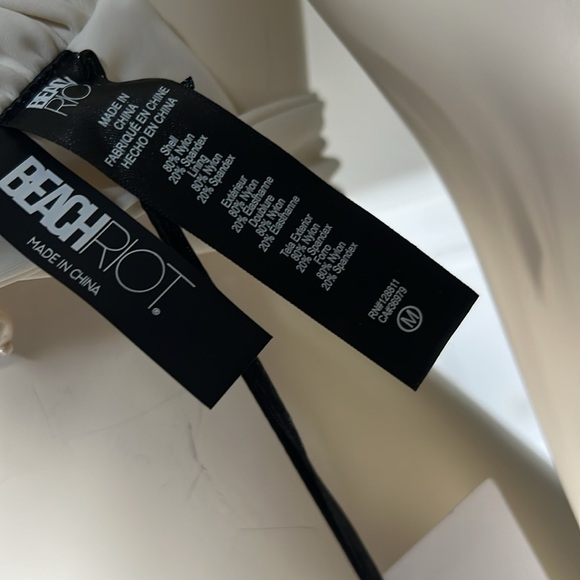 BEACH RIOT Jessica Studded Top Vanessa High Cut Bikini Bottom in Ivory Pearl NWT - Picture 13 of 15